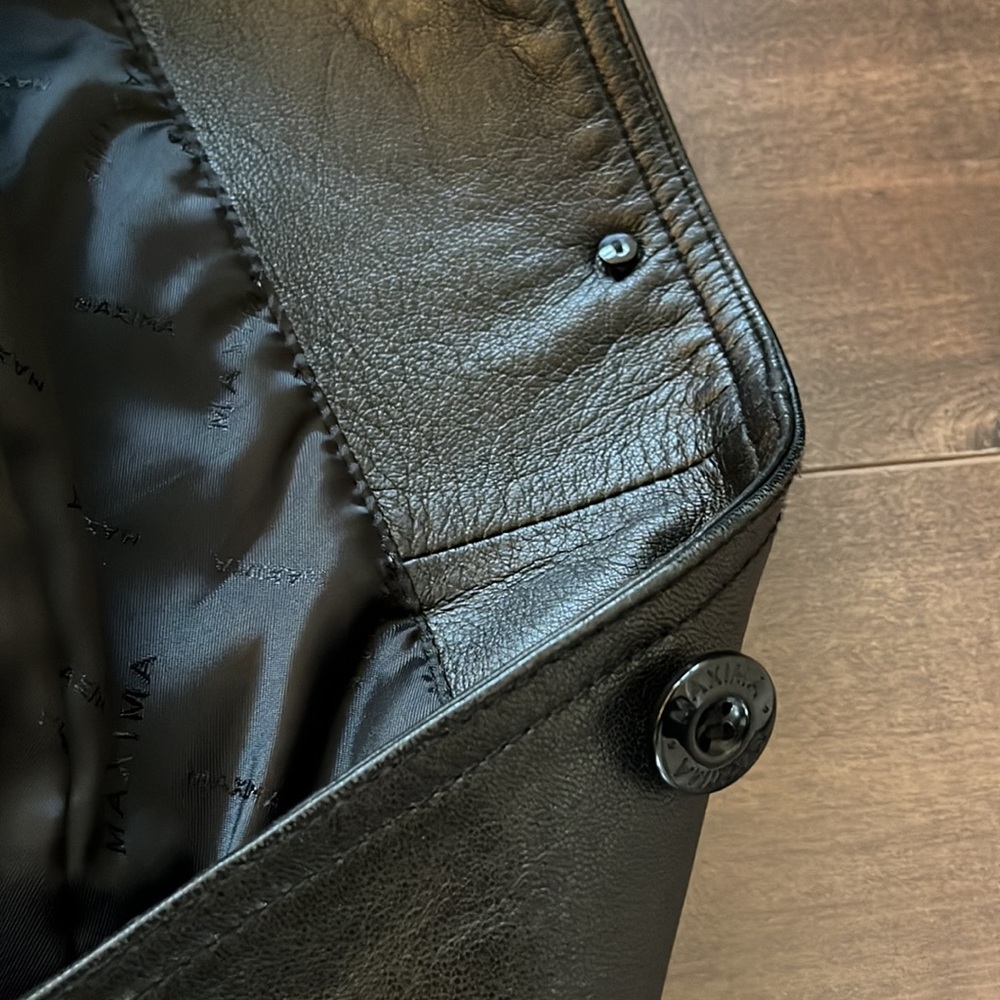 Wilsons Maxima - Genuine Black Leather Vintage 90’s Blazer - Size Medium - Picture 14 of 14